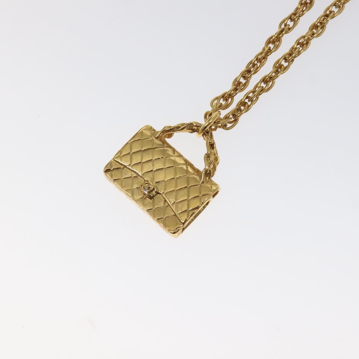 Chanel Flap Bag Pendant Necklace Metal, GOLD, METAL, Necklace