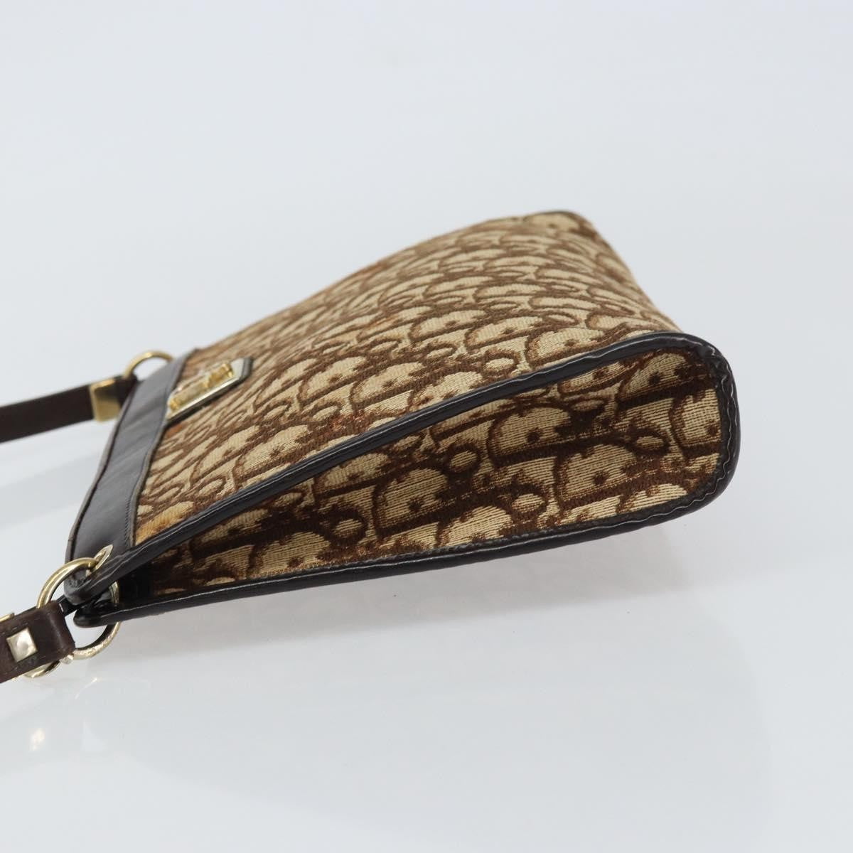 Christian Dior Vintage Trotter Shoulder Bag Canvas, BEIGE, CANVAS, Shoulder bag
