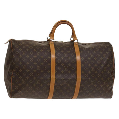 Louis Vuitton Keepall Bag Monogram Canvas, BROWN, CANVAS, Travel bag