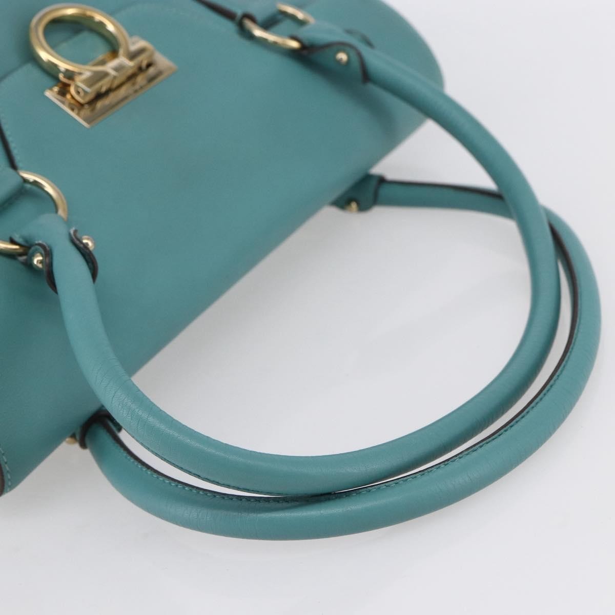 Salvatore Ferragamo Virna Satchel Leather, TURQUOISE, LEATHER, Tote bag