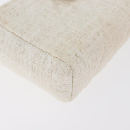 Chanel Vintage Clutch Tweed, White, Tweed, Clutch