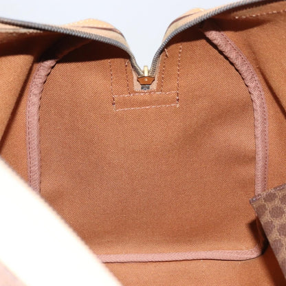 Celine Vintage Macadam Boston bag Canvas and Leather, BROWN, PVC, Travel bag