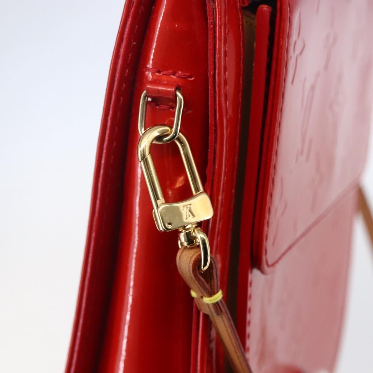 Louis Vuitton Mott Handbag Monogram Vernis, RED, PATENT_LEATHER, Clutche & pouche
