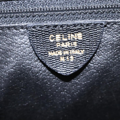Celine Vintage Circle Logo Crossbody Bag Leather, BLACK, LEATHER, Crossbody bag