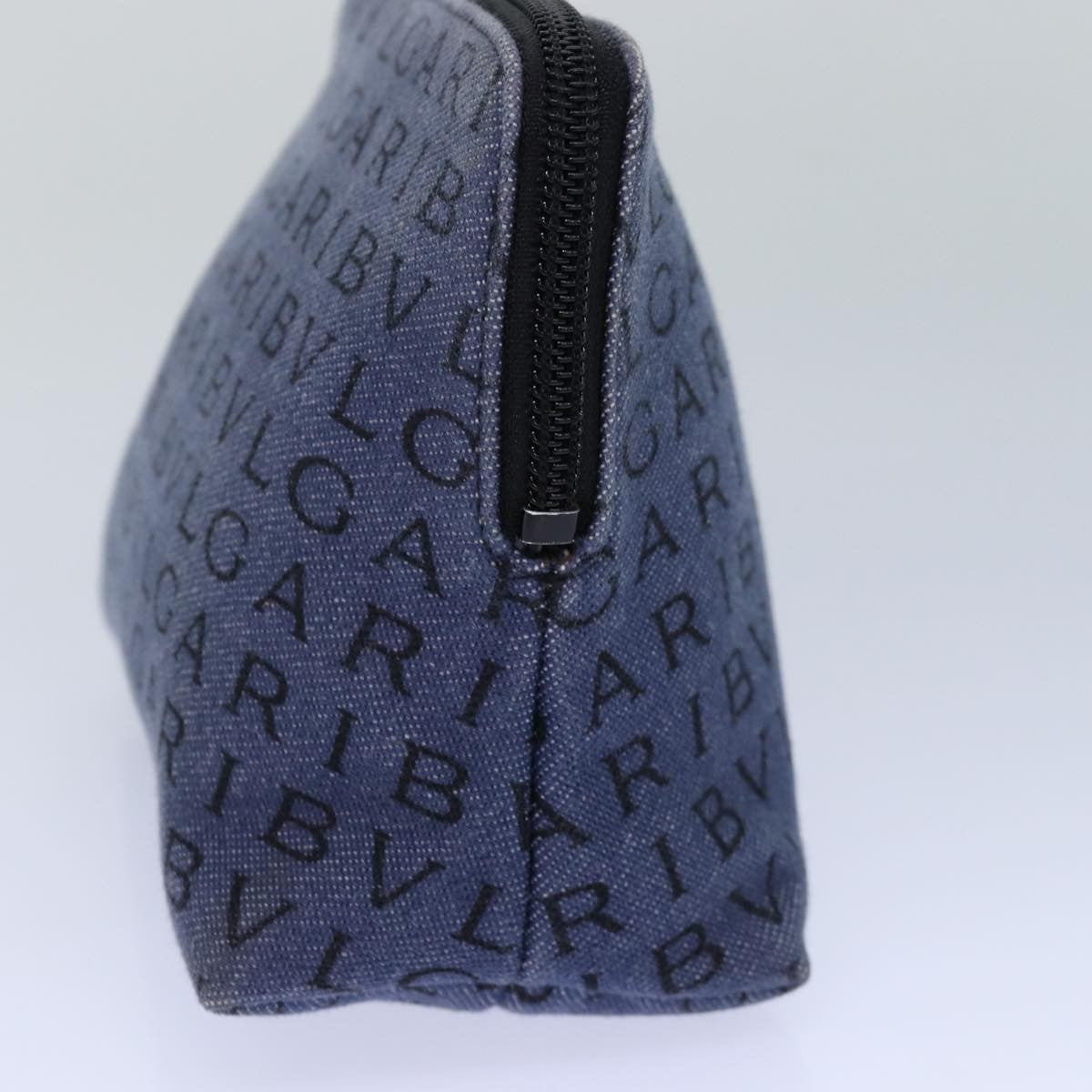 Bvlgari B.Zero1 Logomania Bag Canvas with Leather, BLUE, CANVAS, Clutche & pouche