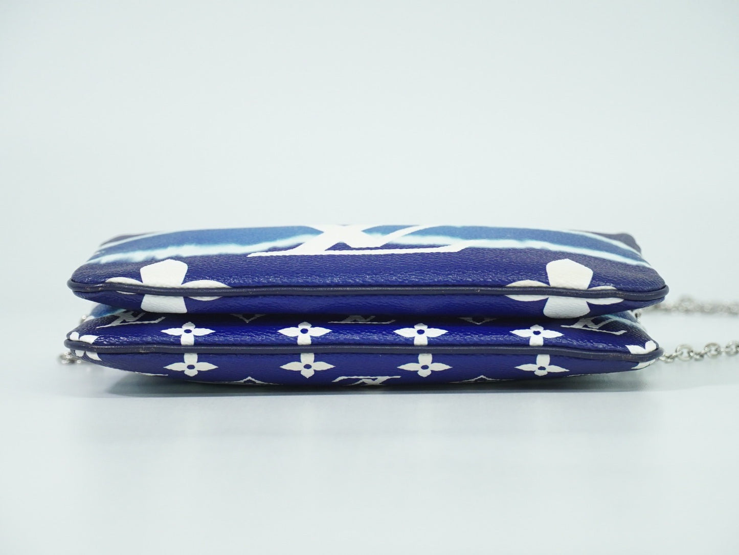 Louis Vuitton Double Zip Pochette Limited Edition Escale Monogram Giant, BLUE, CANVAS, Shoulder bag