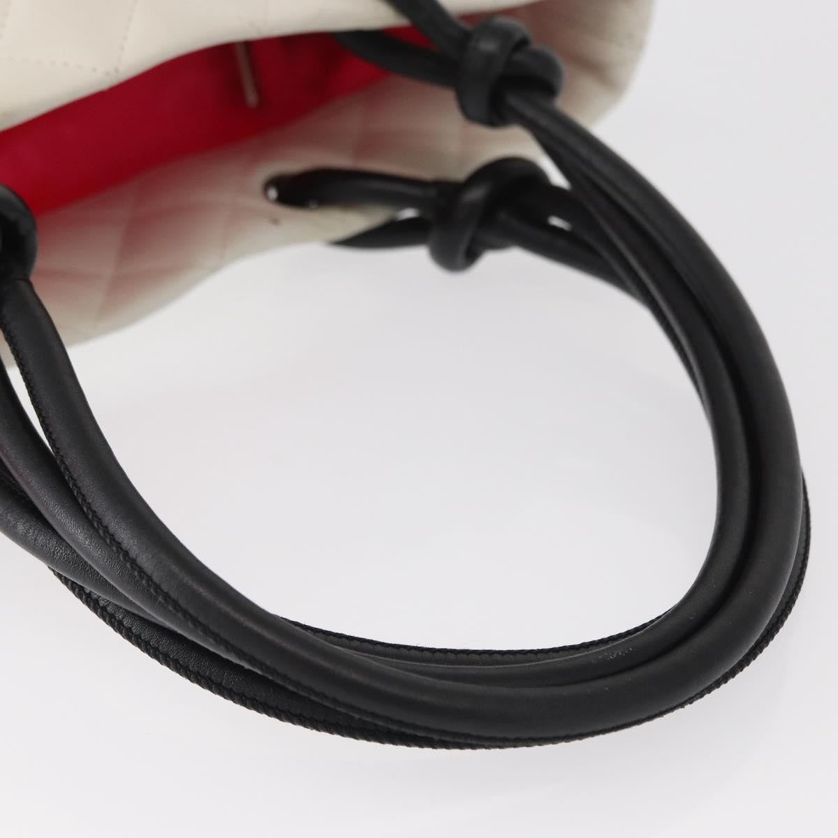 Chanel Cambon Tote Quilted Leather, WHITE, LEATHER, Tote bag