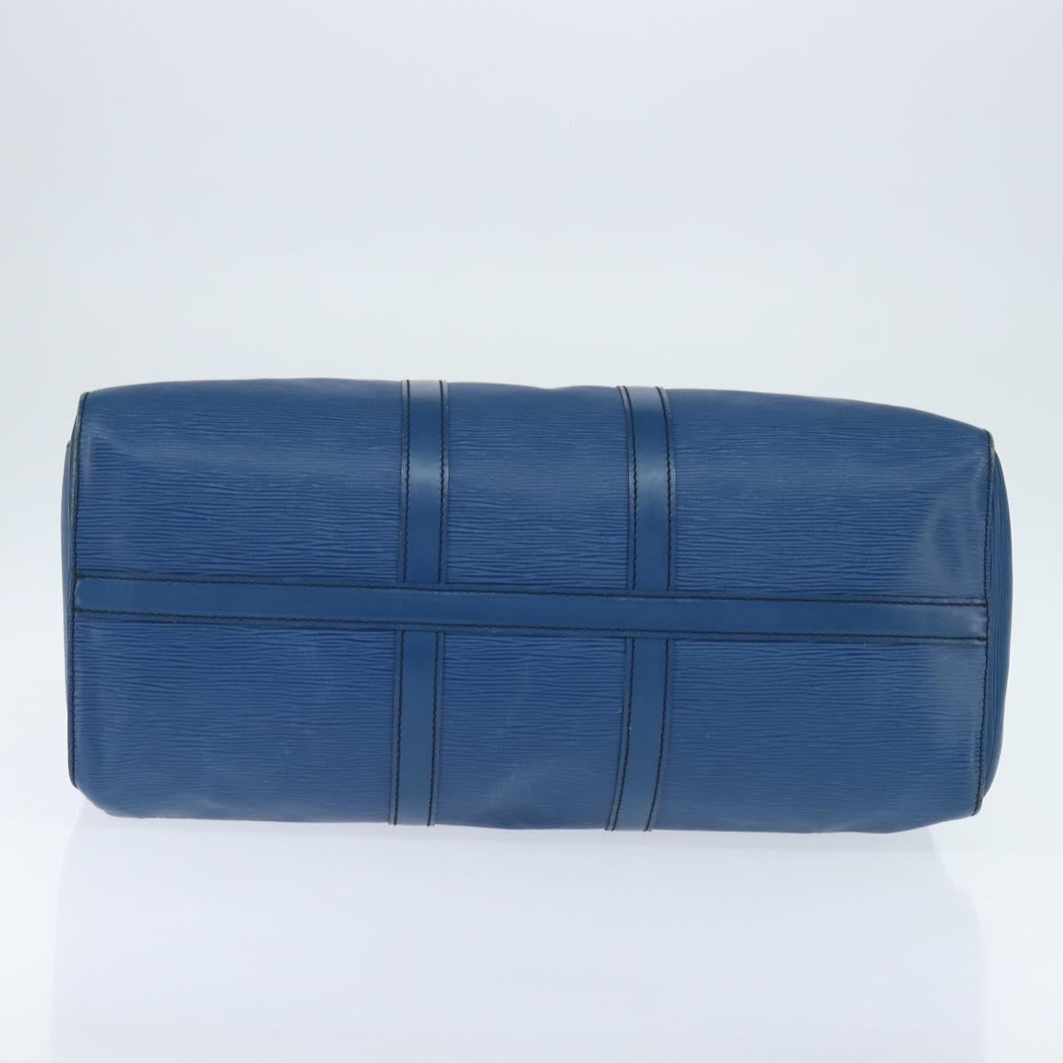Louis Vuitton Keepall Bag Epi Leather, BLUE, LEATHER, Travel bag