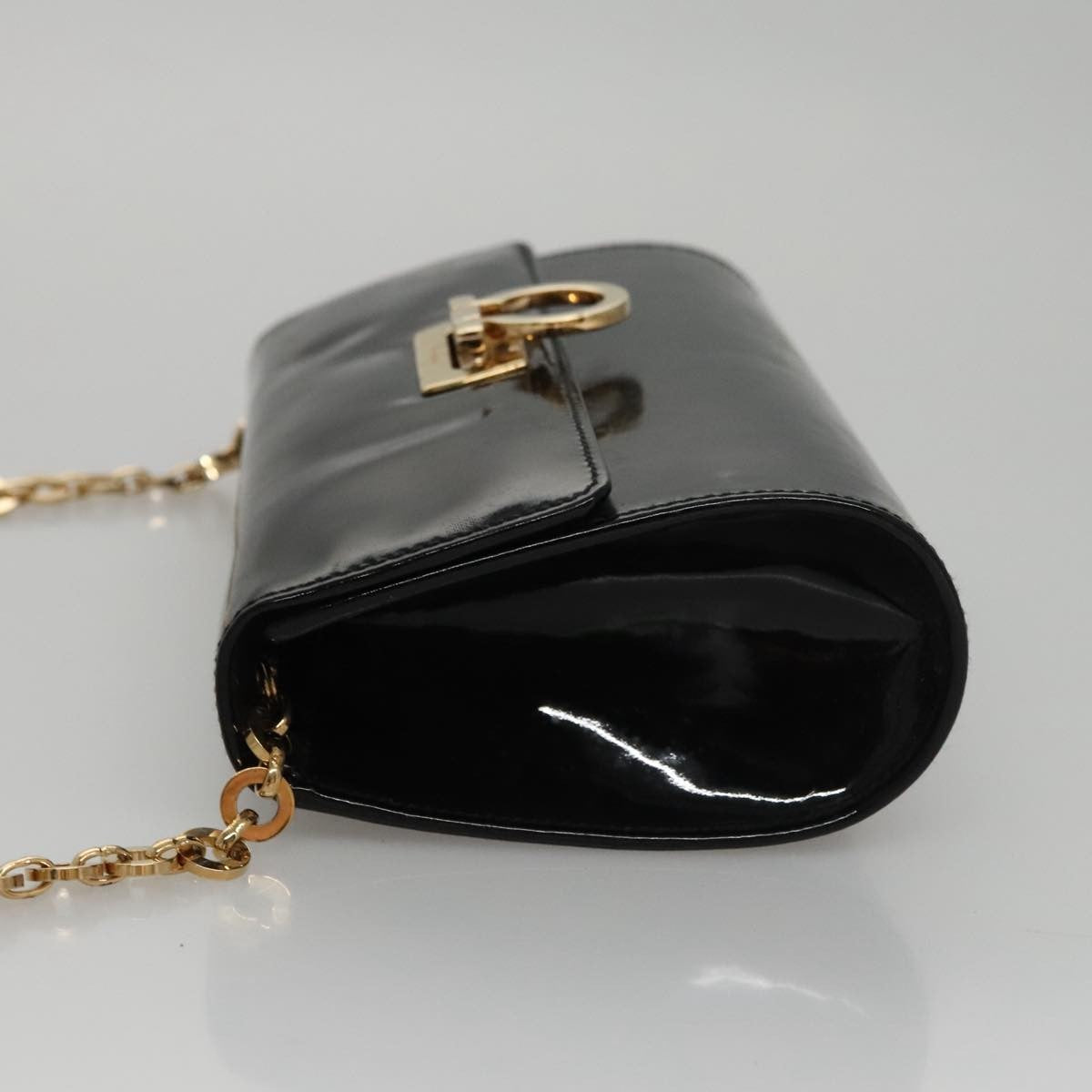 Salvatore Ferragamo Gancini Box Crossbody Bag Patent leather, BLACK, PATENT_LEATHER, Shoulder bag