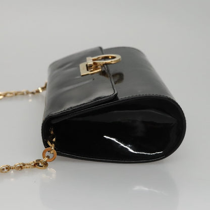 Salvatore Ferragamo Gancini Box Crossbody Bag Patent leather, BLACK, PATENT_LEATHER, Shoulder bag