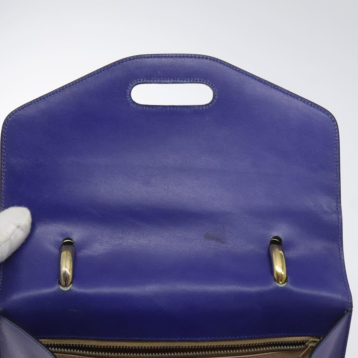 Celine Gancini Handbag Leather, PURPLE, LEATHER, Handbag