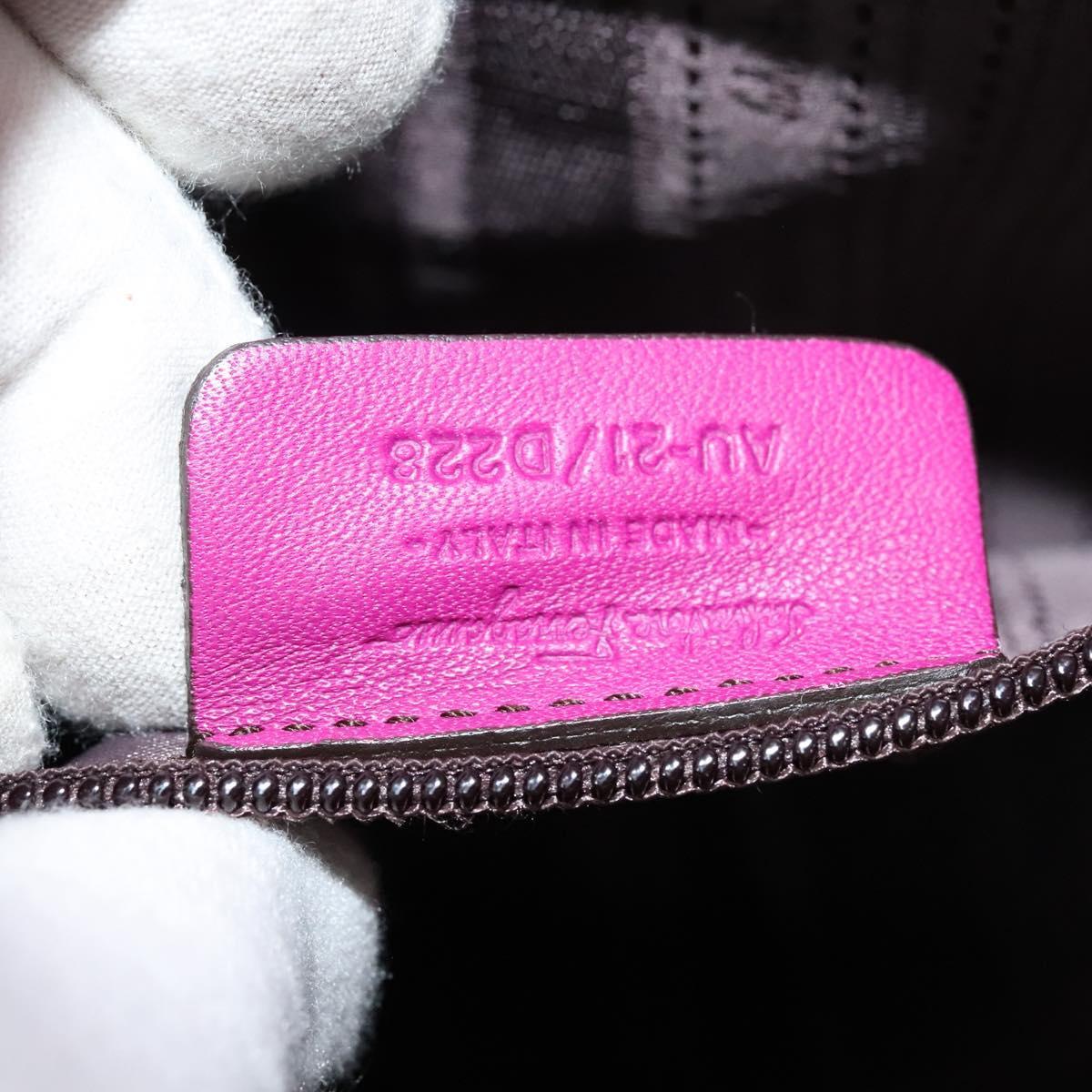 Salvatore Ferragamo Gancini Shoulder Bag Leather, PURPLE, LEATHER, Shoulder bag