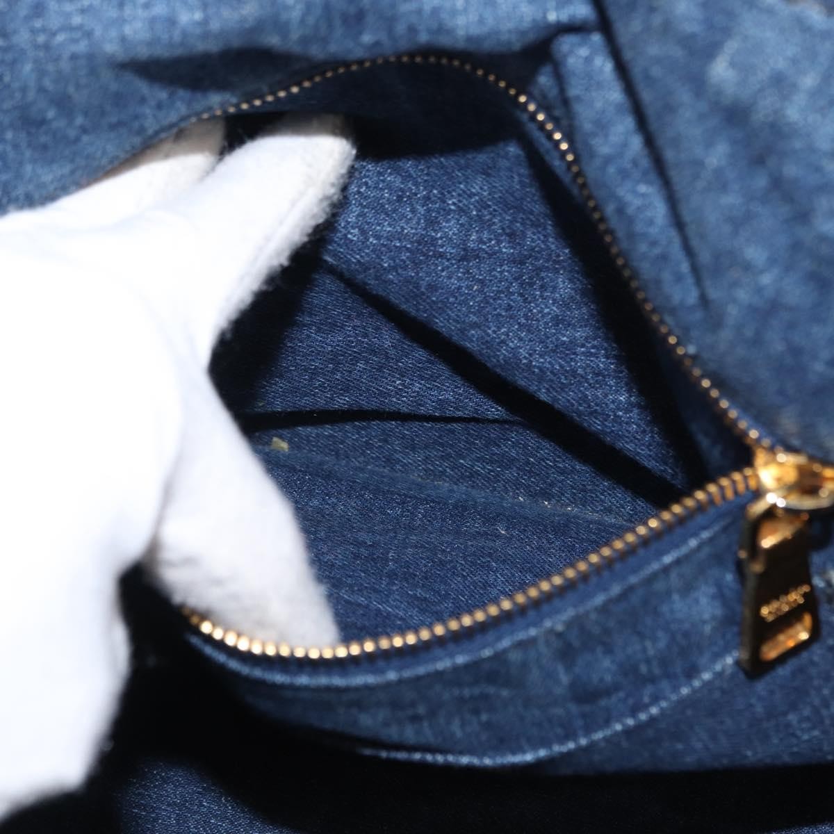 Prada Canapa Open Tote Canvas, BLUE, CANVAS, Tote bag