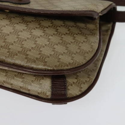 Celine Macadam Shoulder Bag PVC Leather, BEIGE, CANVAS, Shoulder bag
