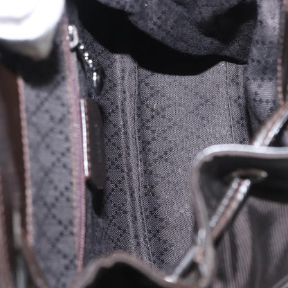 Gucci Vintage Bamboo Backpack Nylon and Patent Leather, BLACK, NYLON, Backpack