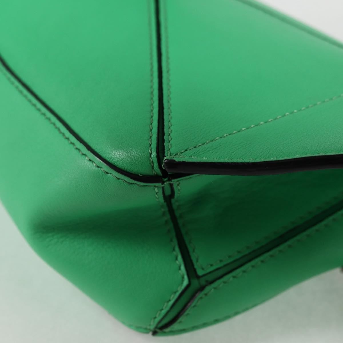 Loewe Puzzle Bumbag Leather, GREEN, LEATHER, Crossbody bag