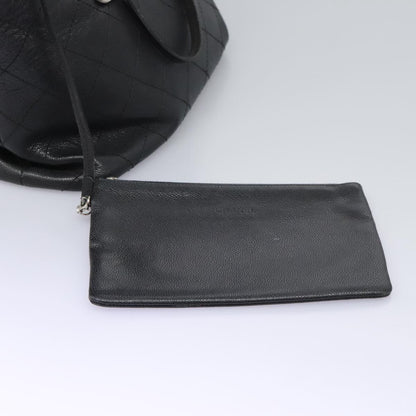 Chanel Fever Tote Quilted Caviar, BLACK, LEATHER, Tote bag