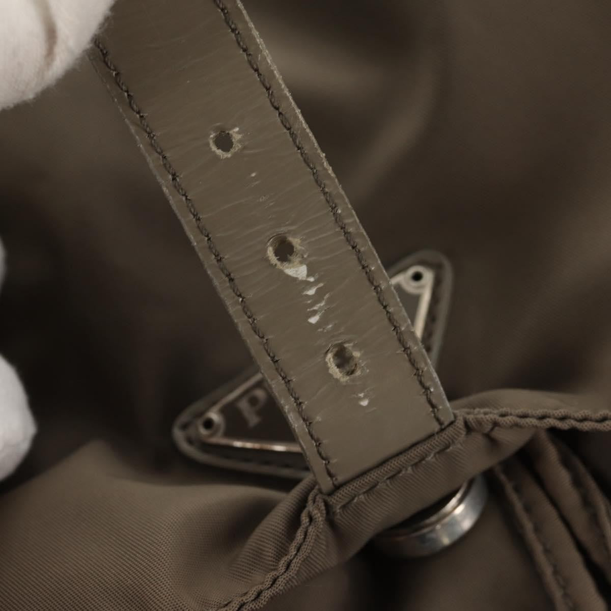 Prada Vela Double Front Pocket Backpack Tessuto with Saffiano Leather, GRAY, NYLON, Backpack