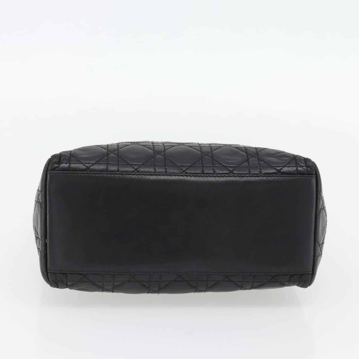 Christian Dior Lady Dior Bag Leather, Black, Leather, Handbag