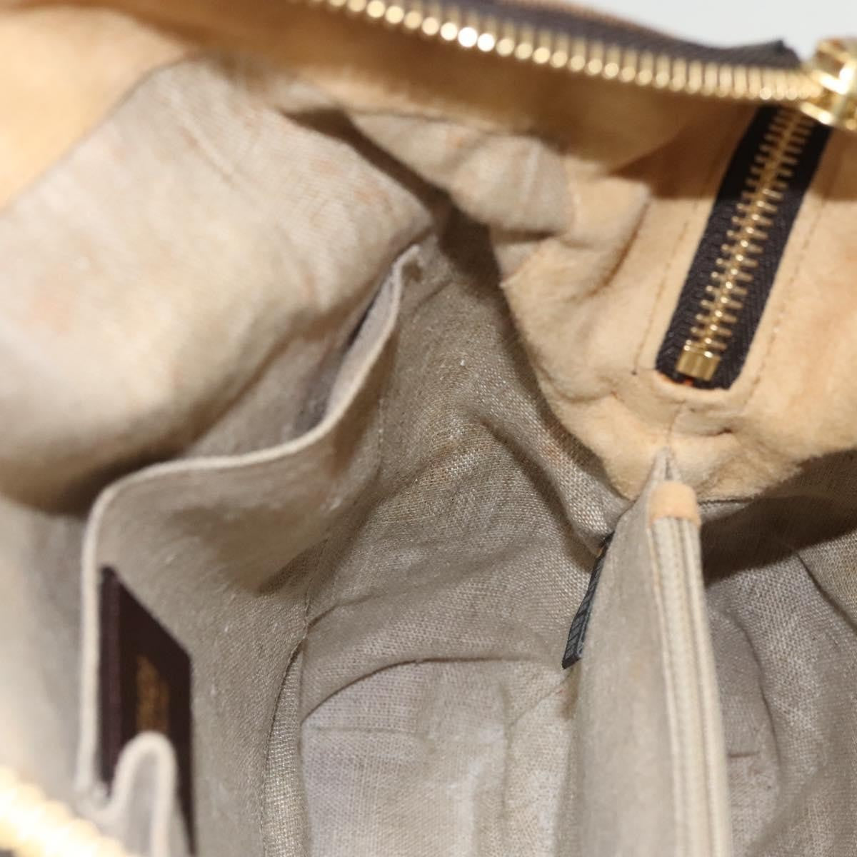 Fendi Pequin 2Bag Canvas and Leather, BROWN, CANVAS, Shoulder bag