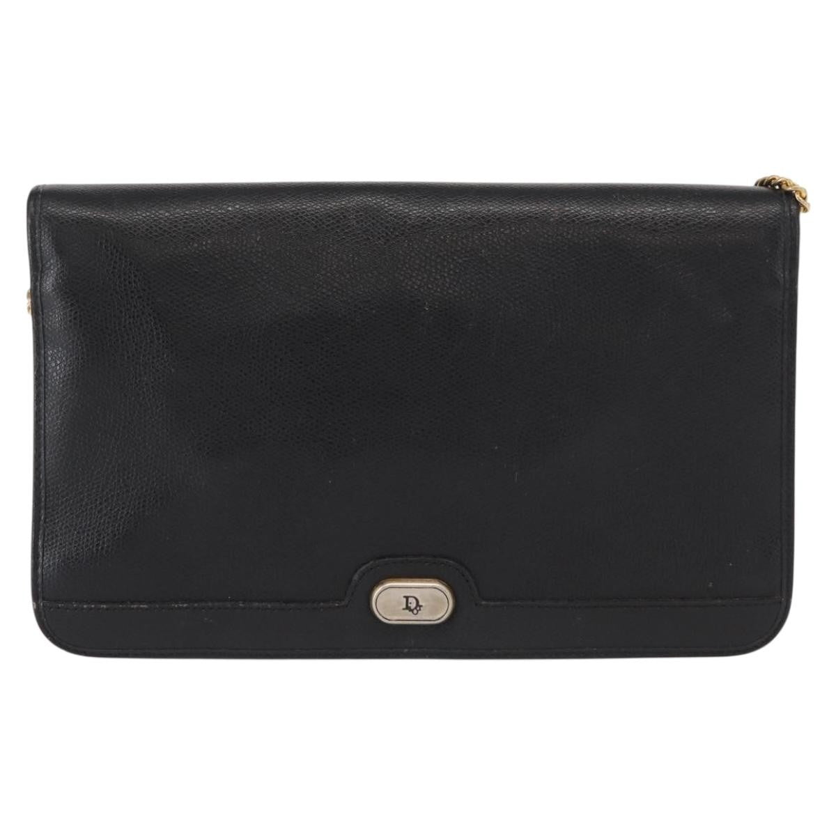 Christian Dior Vintage Shoulder Bag Leather, Black, Leather, Shoulder Bag