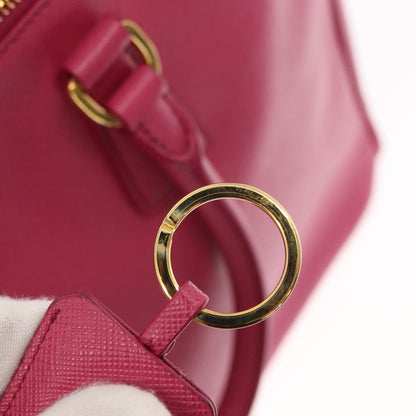 Prada Double Zip Lux Tote Saffiano Leather, PINK, LEATHER, Handbag