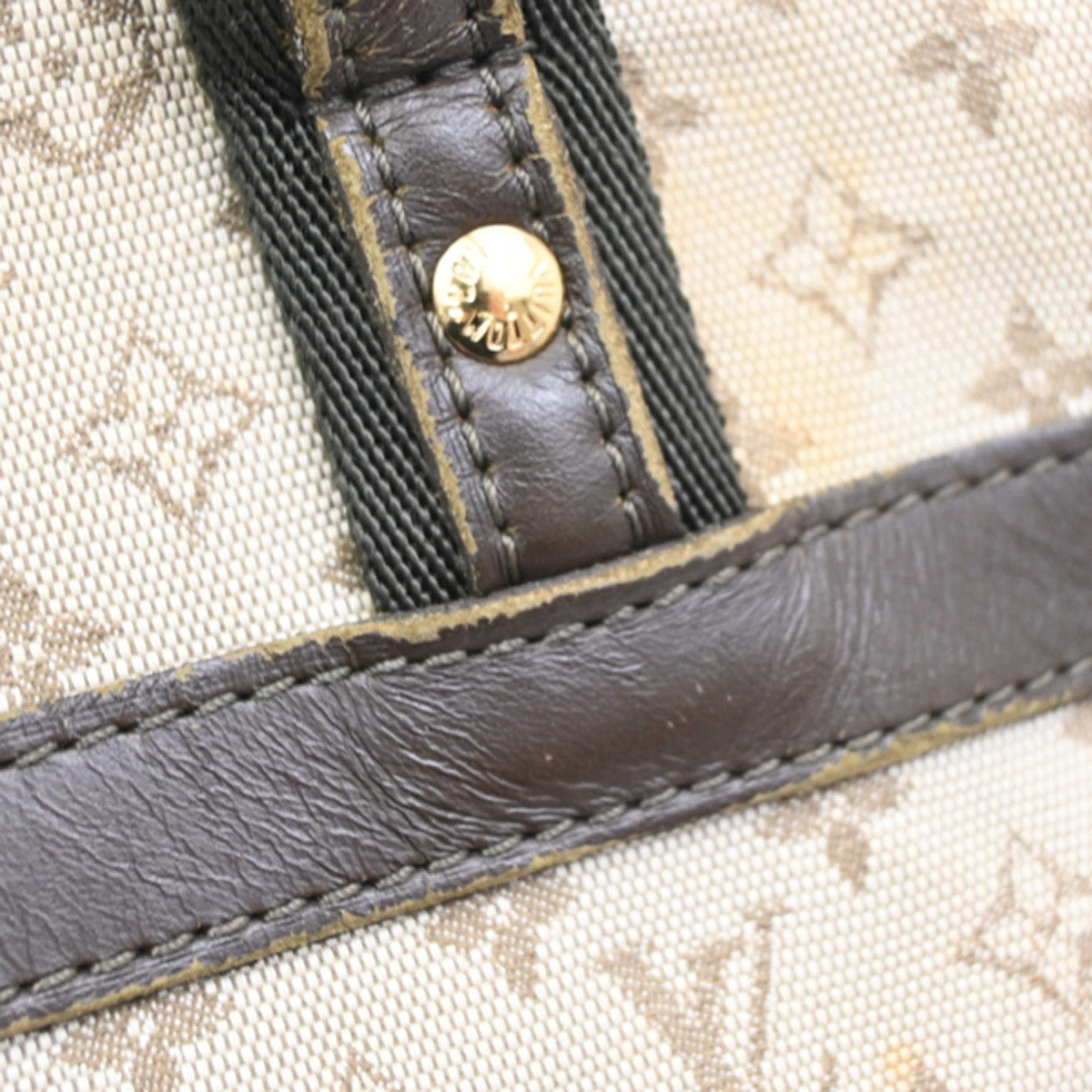 Louis Vuitton Josephine Handbag Mini Lin, KHAKI, CANVAS, Shoulder bag