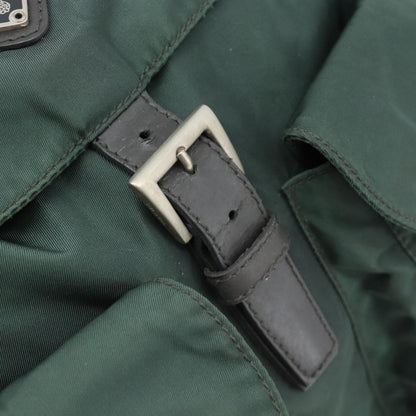 Prada Double Front Pocket Backpack Tessuto, Green, Nylon, Backpack