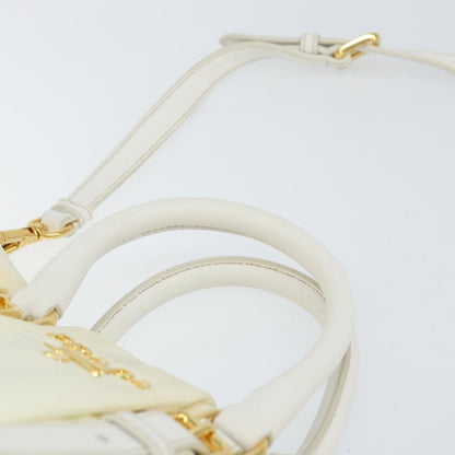 Prada Vintage Tote Tessuto with Leather, WHITE, NYLON, Tote bag