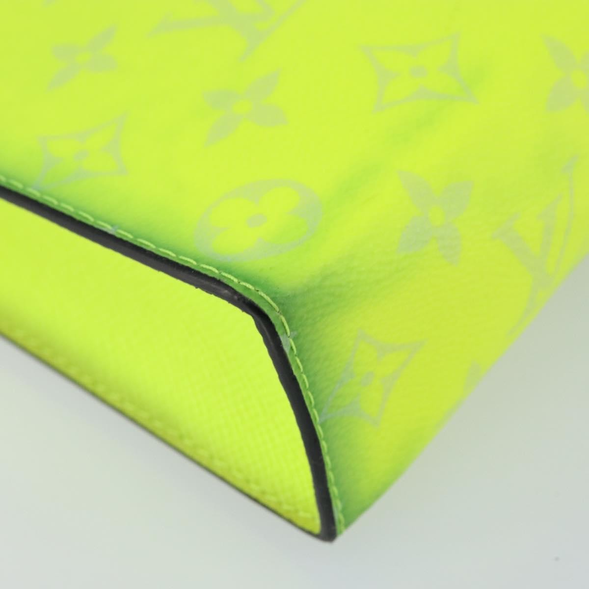 Louis Vuitton Pochette Voyage Monogram Taigarama, YELLOW, LEATHER, Clutche & pouche