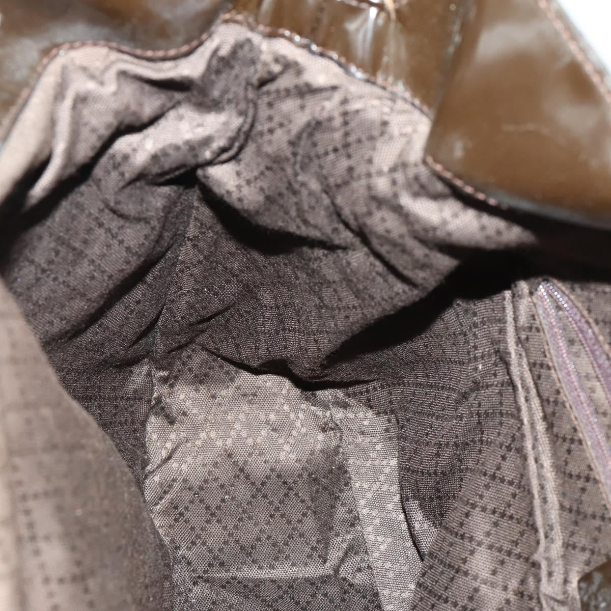 Gucci Vintage Bamboo Handle Bag Nylon, BROWN, NYLON, Handbag