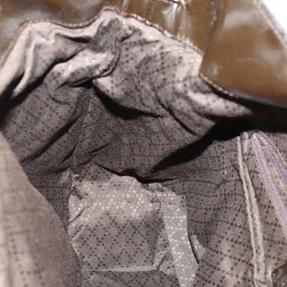 Gucci Vintage Bamboo Handle Bag Nylon, BROWN, NYLON, Handbag