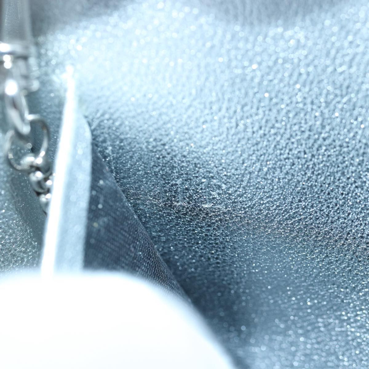 Prada Chain Wallet Embellished Leather, Silver, Leather, Wallet