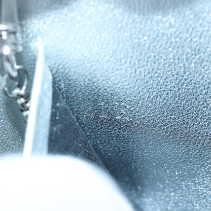 Prada Chain Wallet Embellished Leather, Silver, Leather, Wallet