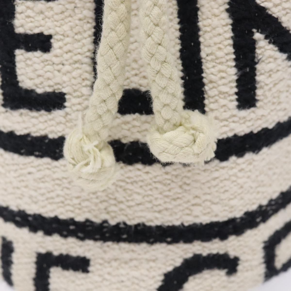 Celine Teen Drawstring Plein Soleil Bucket Bag Canvas with Leather, WHITE, CANVAS, Crossbody bag