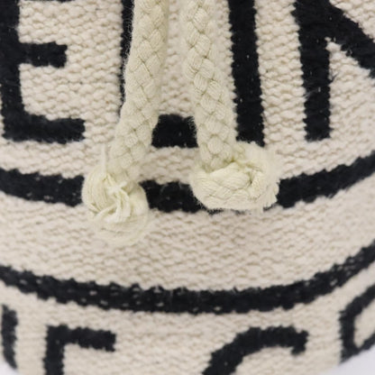 Celine Teen Drawstring Plein Soleil Bucket Bag Canvas with Leather, WHITE, CANVAS, Crossbody bag