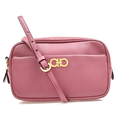 Salvatore Ferragamo Gancini Shoulder Bag Leather, Pink, Leather, Shoulder Bag