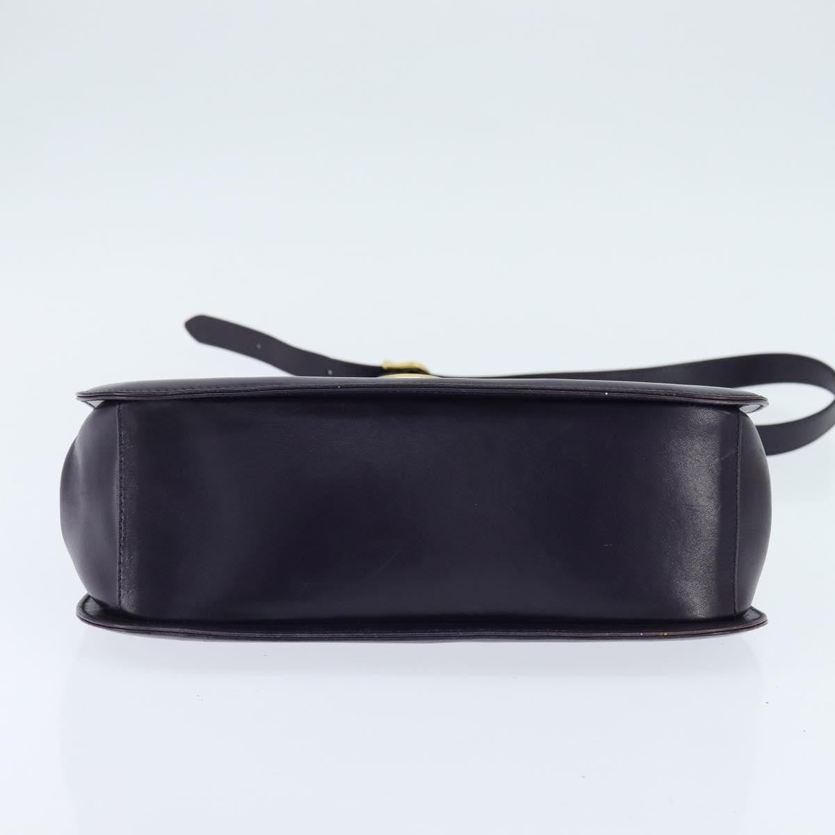 Salvatore Ferragamo Gancini Shoulder Bag Leather, NAVY, LEATHER, Shoulder bag