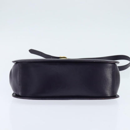 Salvatore Ferragamo Gancini Shoulder Bag Leather, NAVY, LEATHER, Shoulder bag