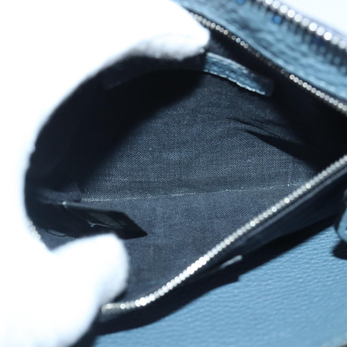 Fendi Selleria Zip Clutch Leather, BLUE, LEATHER, Clutche & pouche