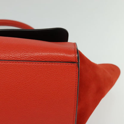 Celine Trapeze Bag Leather with Suede, RED, LEATHER, Handbag