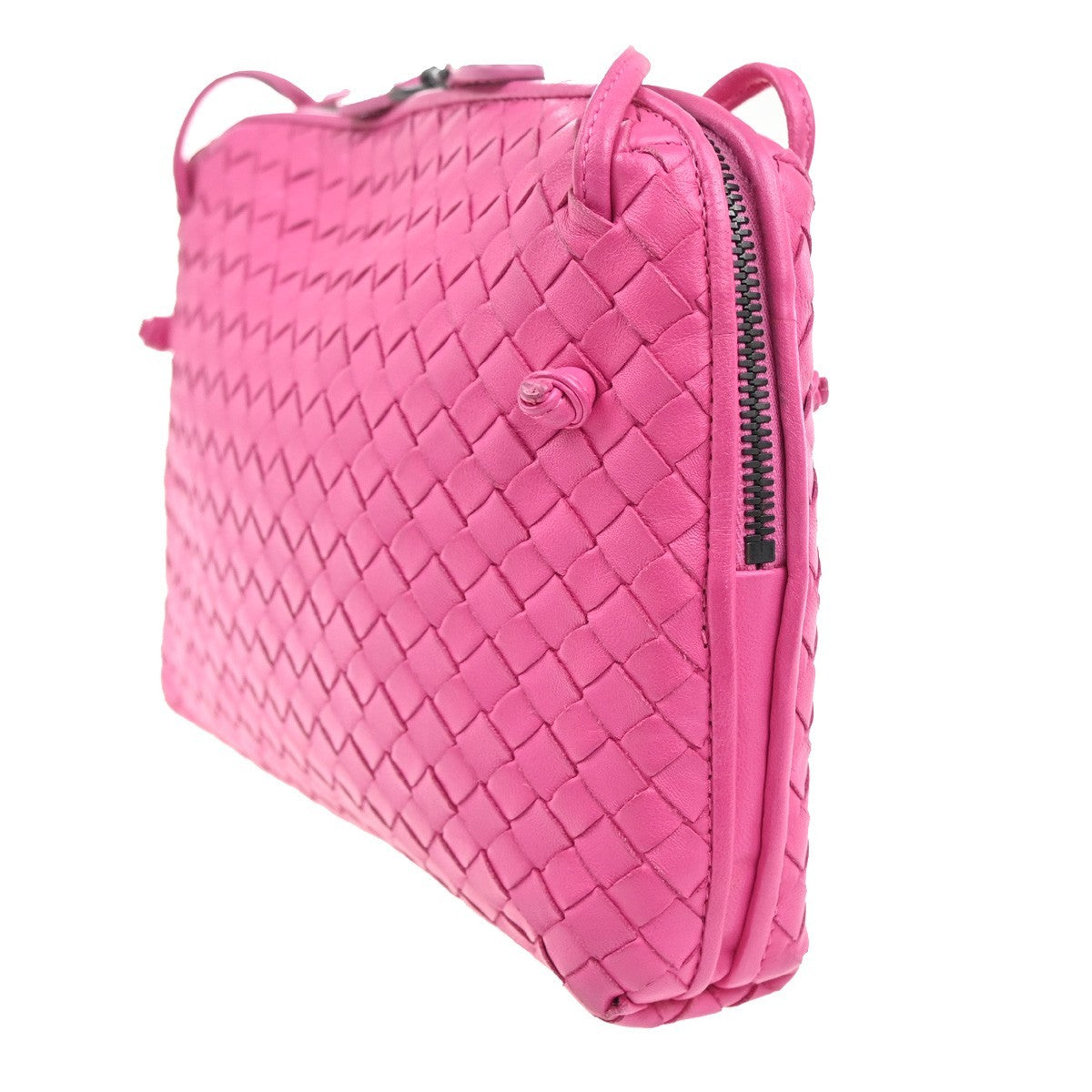 Bottega Veneta Nodini Crossbody Bag Intrecciato Nappa, PINK, LEATHER, Shoulder bag