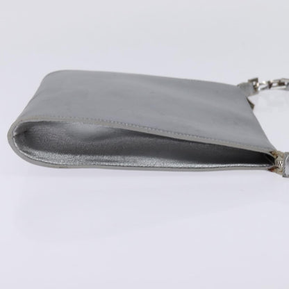 Salvatore Ferragamo Gancini Shoulder Bag Leather, SILVER, LEATHER, Shoulder bag