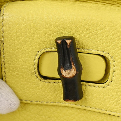 Gucci Bamboo Tassel Backpack Leather, YELLOW, LEATHER, Backpack