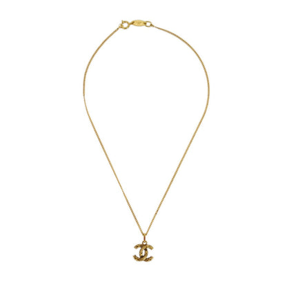 Chanel CC Logo Pendant Necklace Metal, GOLD, GOLD_PLATED, Necklace