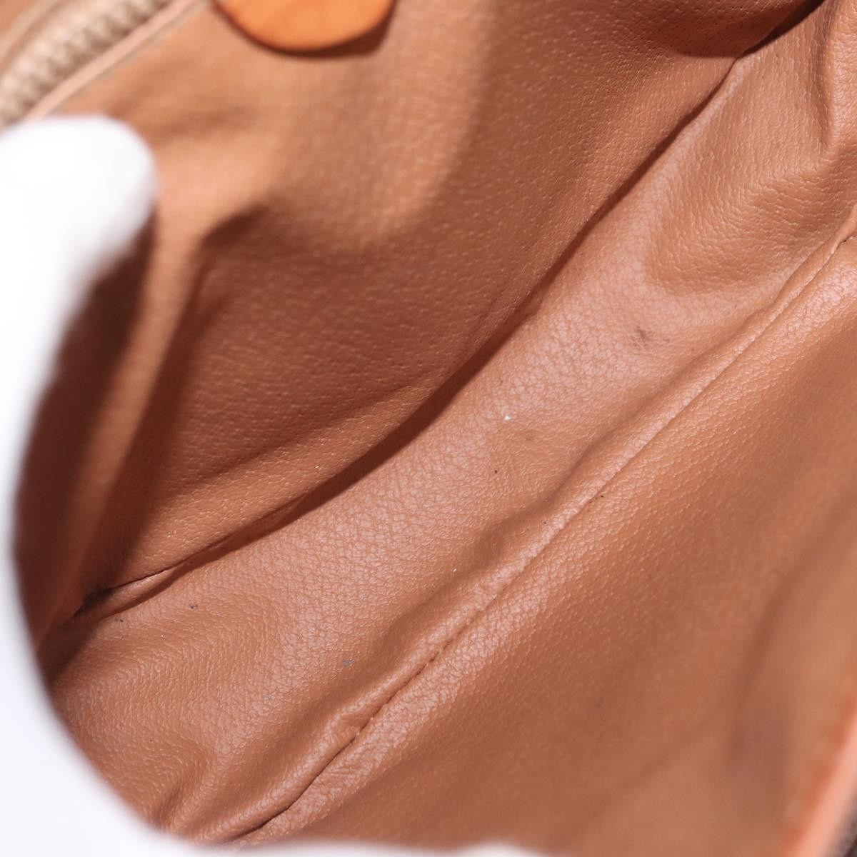 Celine Vintage Macadam Shoulder Bag Canvas and Leather, BROWN, CANVAS, Shoulder bag