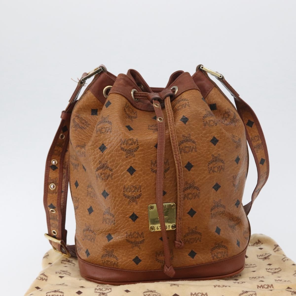 MCM Visetos Shoulder bag Canvas, BROWN, CANVAS, Shoulder bag