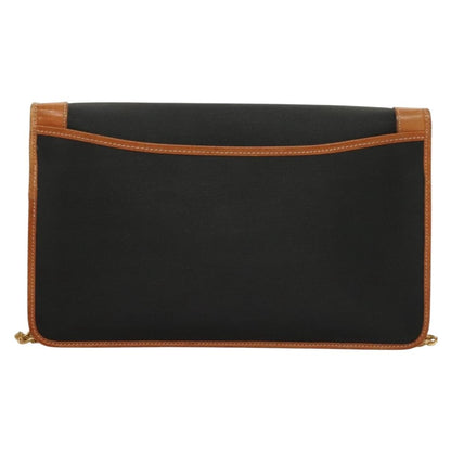 Christian Dior Vintage CD Chain Flap Shoulder Bag Canvas, BLACK, PVC, Shoulder bag