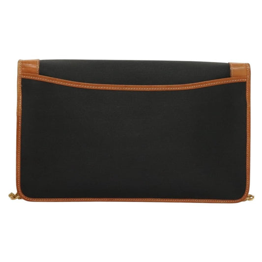 Christian Dior Vintage CD Chain Flap Shoulder Bag Canvas, BLACK, PVC, Shoulder bag