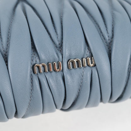 Miu Miu Madras Chain Clutch Matelasse Leather with Glitter, BLUE, LEATHER, Shoulder bag